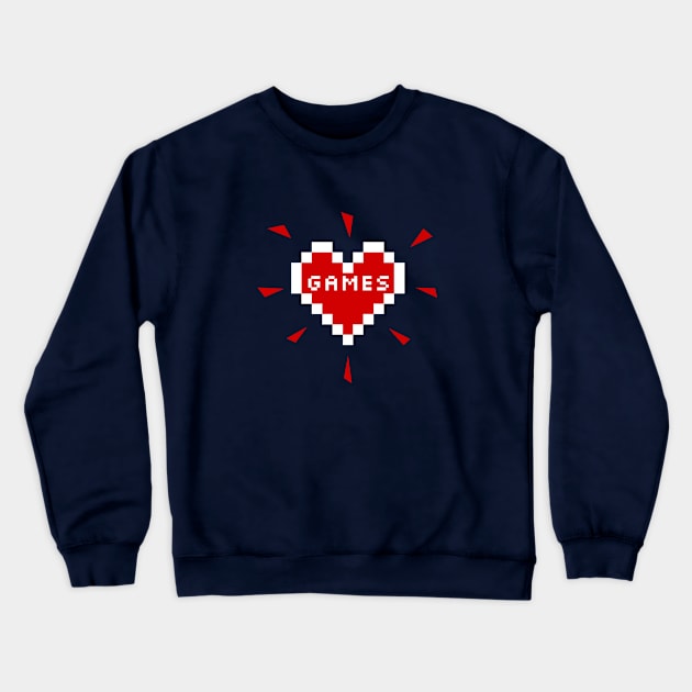 Games Heart - Gamer Merch for Girls Crewneck Sweatshirt by Sonyi